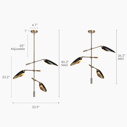 Modern Black and Gold Chandelier