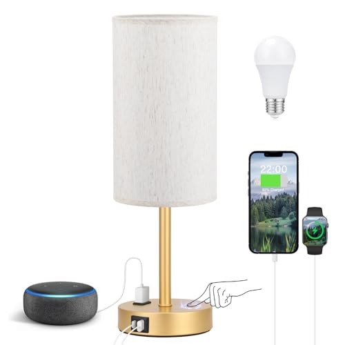 17.4" Gold Lamp for Bedroom