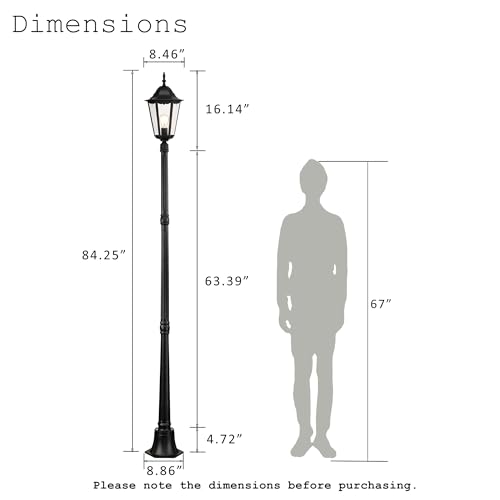84" Outdoor Lamp Post Light