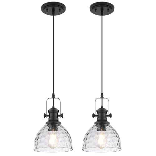 2 Pack 7.5" Black Pendant Light Fixtures