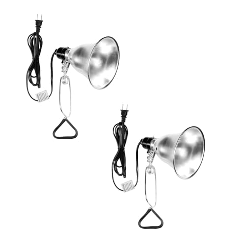 Clamp Lamp Light Socket with 5.5 Inch Aluminum Reflector (2 Count)