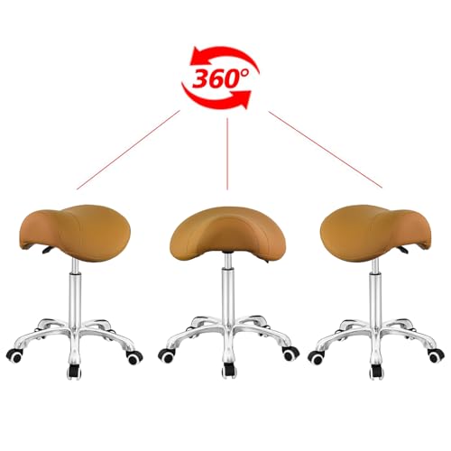 Saddle Stool Rolling Chair for Medical Massage Salon Kitchen Spa Drafting