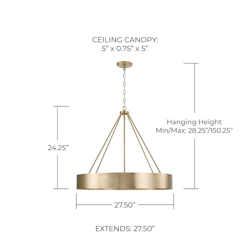 Capital Lighting 453041MA Weller Modern Metal Cylindrical Chandelier