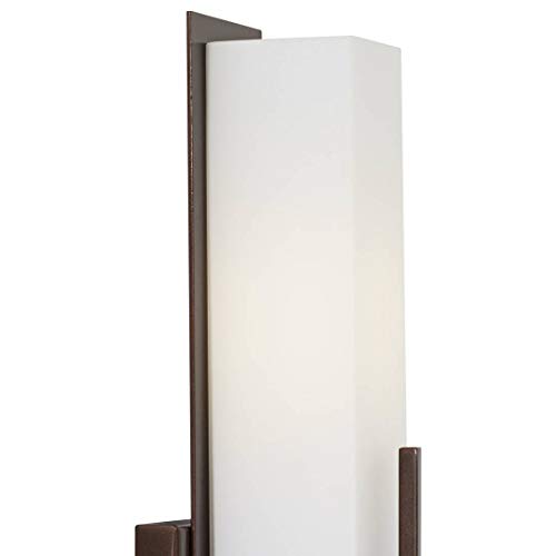 Midtown 15" High White Glass Bronze Modern Wall Sconce Light Fixture