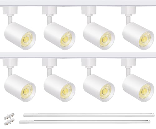 8 Light LED Track Lighting Kit with 6.6FT H Type Track Rail