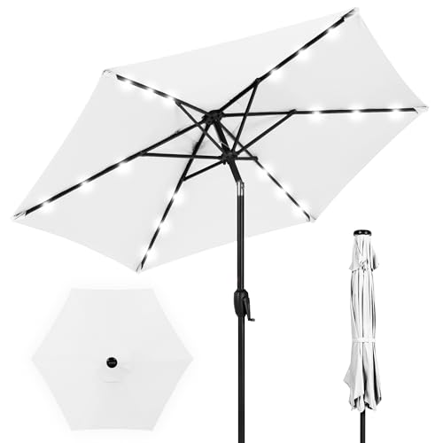 7.5ft Solar Umbrella LED Lighted Patio Umbrella