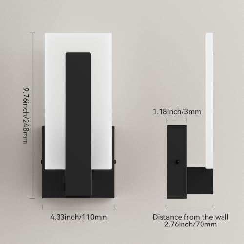 2 Pack Modern LED Wall Sconces (9.76 inch 3000K)