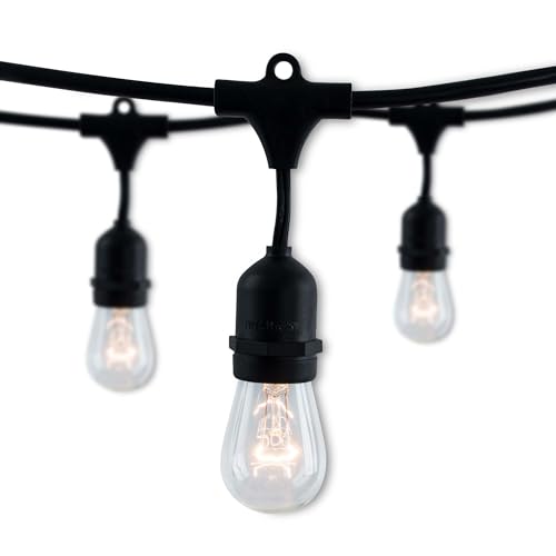 STRING15/E26-S14KT Outdoor, Garden, Patio, Wedding, Party, Holiday, Lawn, and Landscape String Light w/Incandescent Bulbs, 48-Feet, 15 Lights