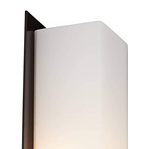 Midtown 23 1 2" White Glass Bronze Bath Bar Modern Wall Light Fixture