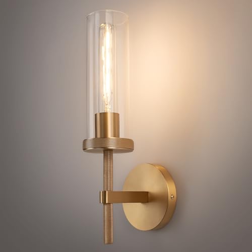 15" Knurled‑Craft Hardwired Brass Wall Sconce