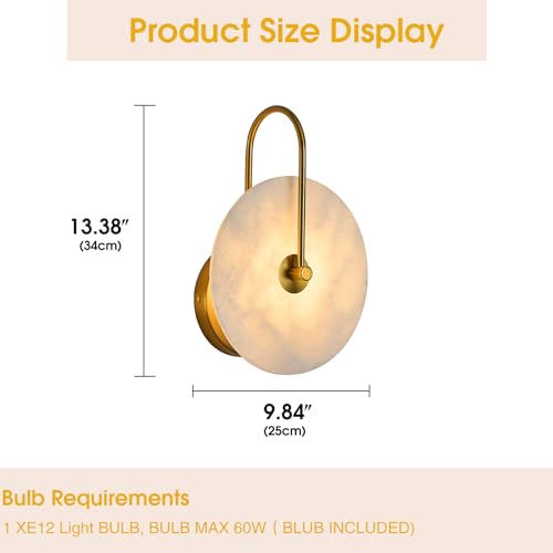 Round Alabaster Wall Sconce