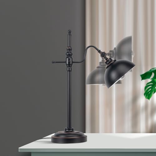 2 Pack Industrial Desk Lamp with 2 USB Charging Port (2 Count)