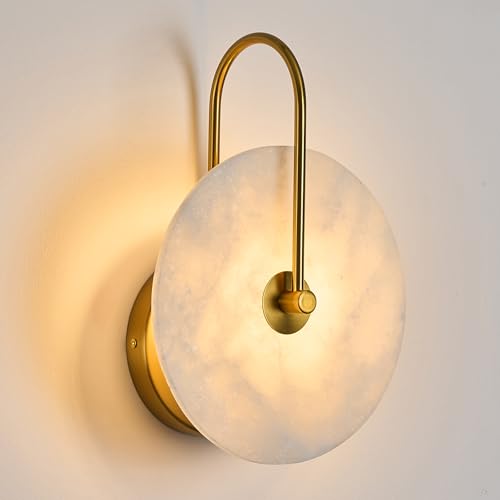 Round Alabaster Wall Sconce