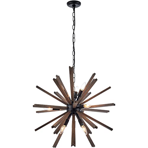 9 Light Sputnik Pendant Light Black