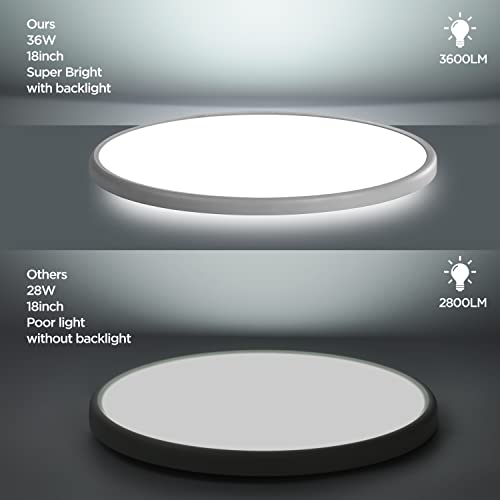18 Inch Dimmable Flush Mount Ceiling Light