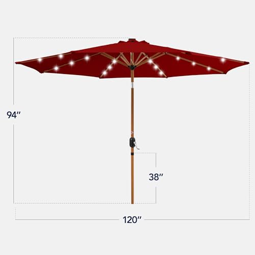 10ft Solar Market Patio Umbrella w