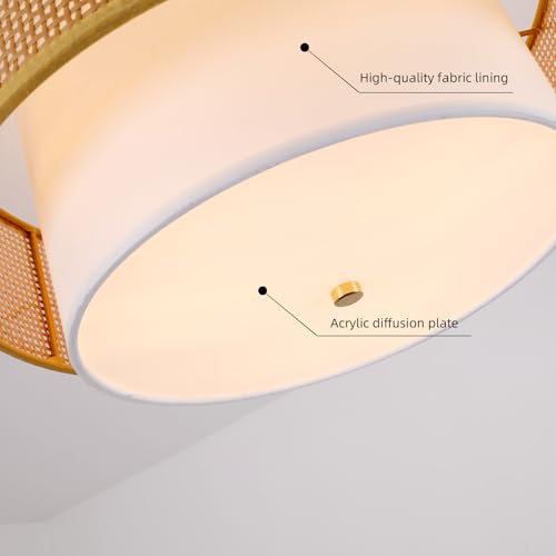 Rattan Flush Mount Ceiling Light
