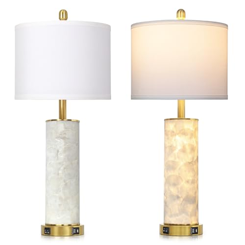 29" Coastal Seashell Table Lamp for Living Room Set of 2 (2 Count)