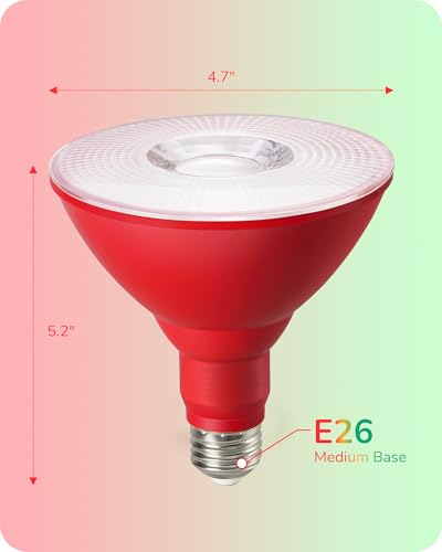 Halloween Red & Green PAR38 Flood LED Light Bulbs Dimmable 2 Pack (2 Count)