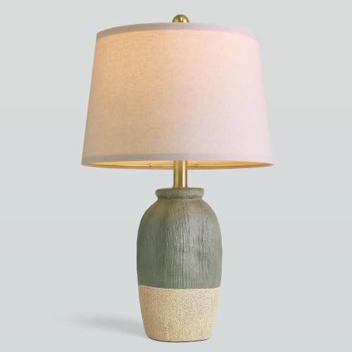 22.5" Green Ceramic Table Lamps for Bedroom