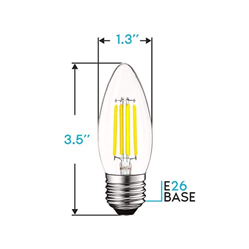 5W Vintage E26 Candelabra LED Bulb 60W Equivalent (6 Count)