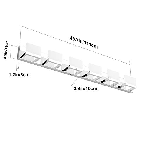 Modern 6 Lights LED Vanity Light for Bathroom Up and Down Chrome Bathroom Wall Light Fixtures Over Mirror