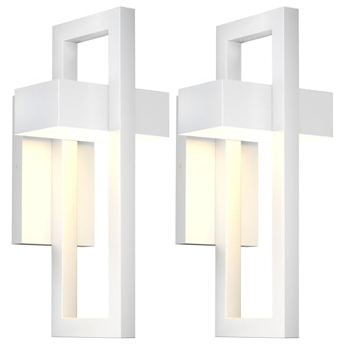 2 Packs Modern Outdoor Wall Lights 3000K Integrated LED Outdoor Wall Sconces Lighting (2 Count)