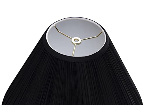 33192 Transitional Hardback Empire Shaped Mushroom Pleated Black Spider Shade