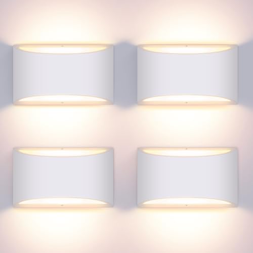 4 Pack Modern LED Wall Sconce Hardwired Indoor Wall Lights Up and Down Wall Mount Light Fixture for Living Room Bedroom Corridor Hallway Conservatory Warm White 3000K (4 Count)