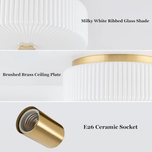 Mid Century Modern Gold Flush Mount Ceiling Light