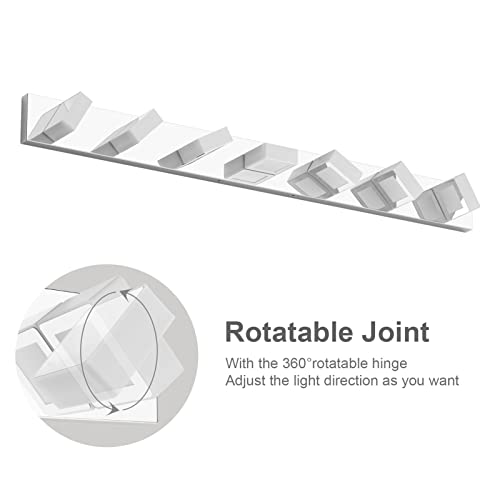 46" LED Chrome Vanity Lights 7 Lights Acrylic Stainless Steel LED Modern Vanity Lights Chrome Bathroom Lighting Fixtures Over Long Mirror