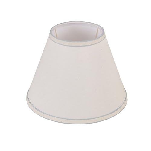 58881A Transitional Empire Shape Uno Construction Lamp Shade in Ivory Powder with Blue Trim