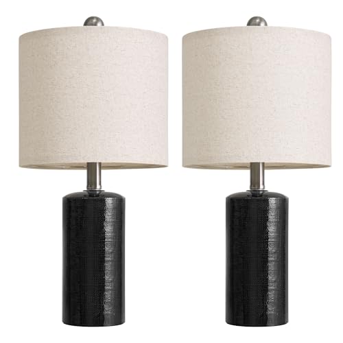 Small Table Lamps Set of 2 for Living Room 20.25" Black Lamps Bedside Lamps (2 Count)