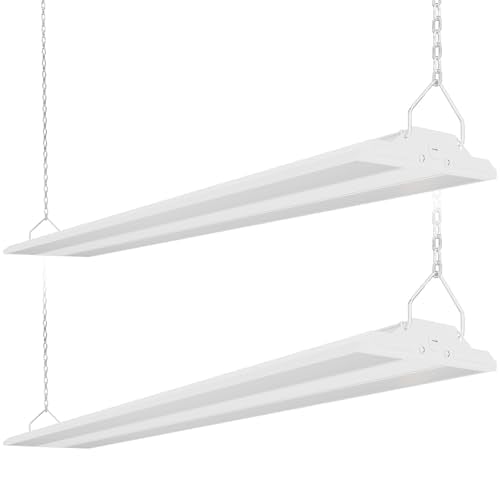 2-Pack 300W/240W/200W LED Linear Shop Lights, 0-10V Dimmable 5000K (2 Count)