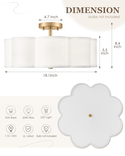 Gold Semi Flush Mount Ceiling Lights