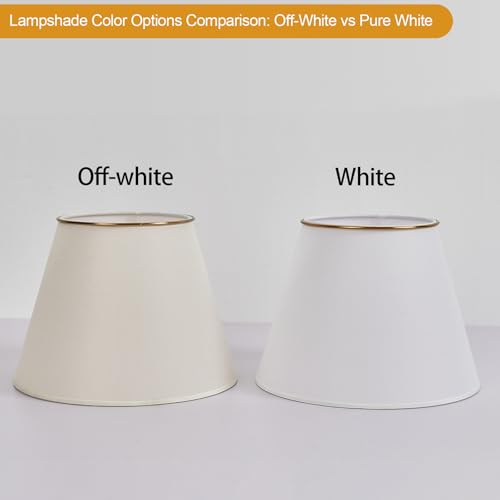 Modern Pendant Light Fixtures with 13" White Linen Fabric Shade