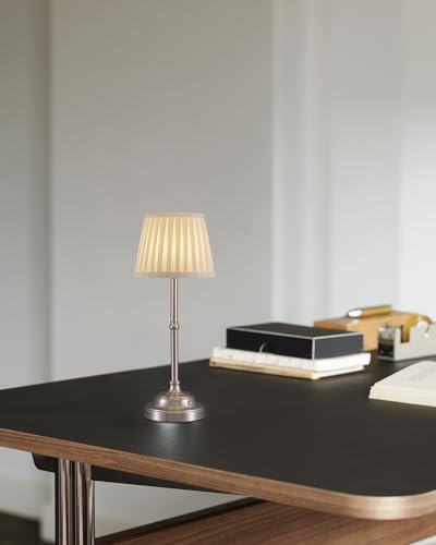 Nickel Cordless LED Table Lamps Set of 2