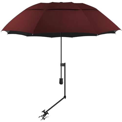 UPF 50+ Beach Umbrella with Adjustable Universal Clamp