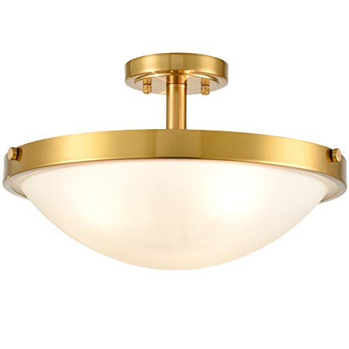 Modern Gold Semi Flush Mount Ceiling Light 16