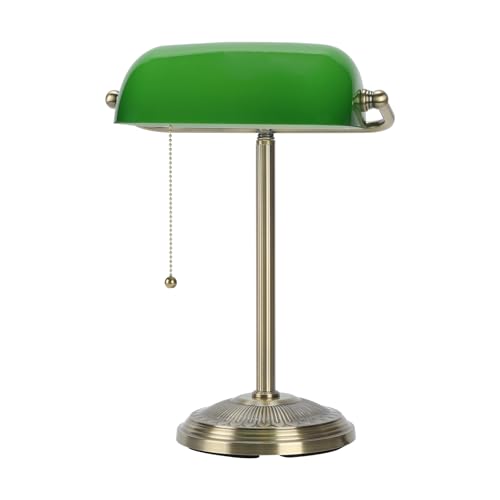 Bankers Lamp Brass Finish with Pull Switch