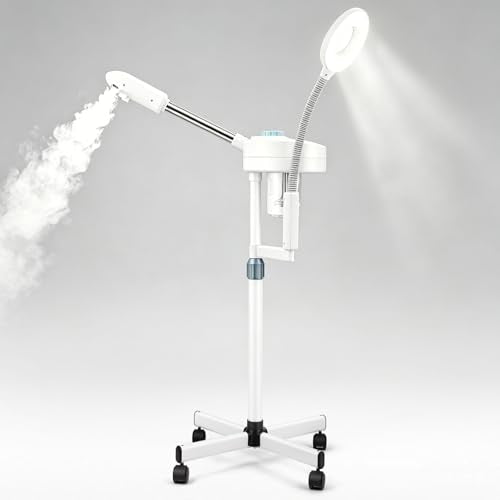 Professional Facial Steamer with 5X LED Magnifying Lamp 2 in 1