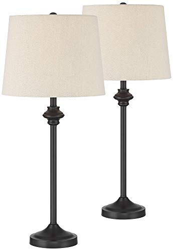 Lynn 26" High Bronze Brown Tall Buffet Table Lamps Set of 2 Stick Dark (2 Count)