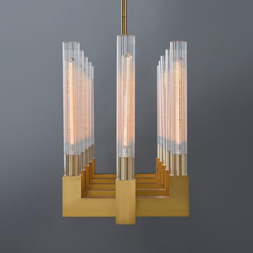 67 Inch Gold Candle Rectangular Chandelier
