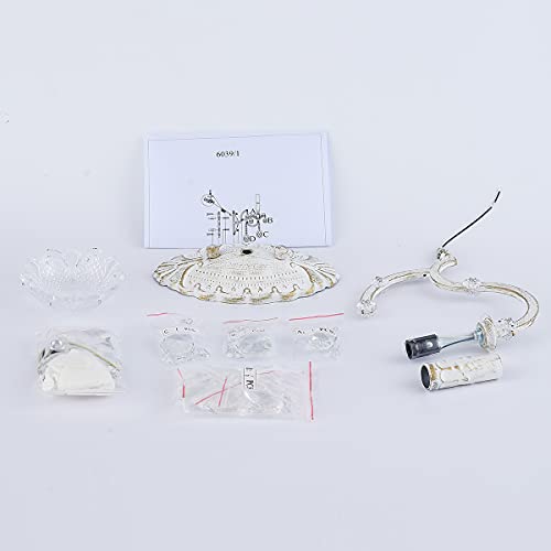 Crystal Wall Sconce Distressed White Vintage Wall Chandelier