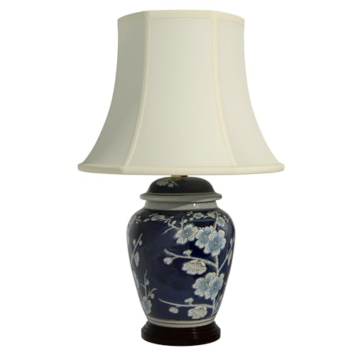 22" Blue Cherry Blossom Lamp