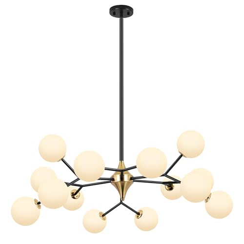 39" Black and Gold Sputnik Chandelier 15 (15 Count)