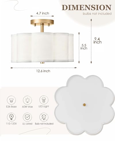 Gold Semi Flush Mount Ceiling Light
