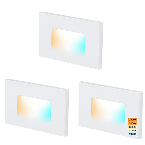 120V 5CCT Dimmable LED Indoor Outdoor Step Light (3 Count)