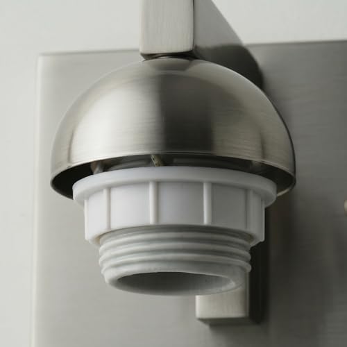 1 Light Brushed Nickel Bathroom Vanity Light with White Glass Shade