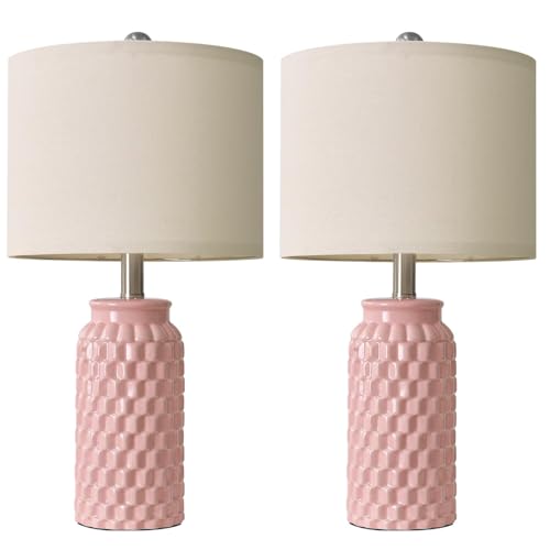 20.5" Pink Table Lamps Set of 2 (2 Count)